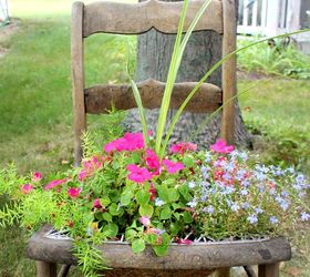 tutorial for adding chicken wire to a chair for flowers