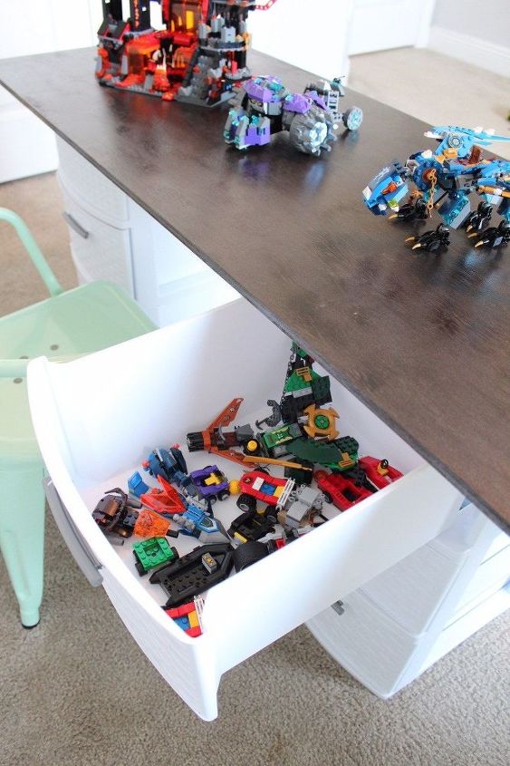 simple lego storage idea with a diy lego table