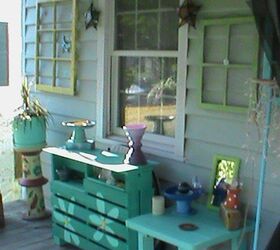 colorful front porch redo for free continued