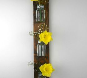 how to create a wall hanging vase from a pallet