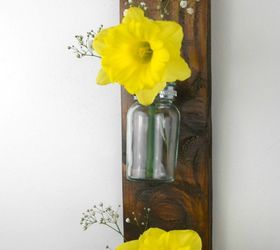how to create a wall hanging vase from a pallet