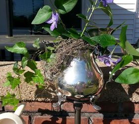 Bird Feeders and Planters of Silver & China