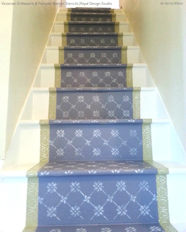 12 diy paint stencil ideas for your stairs