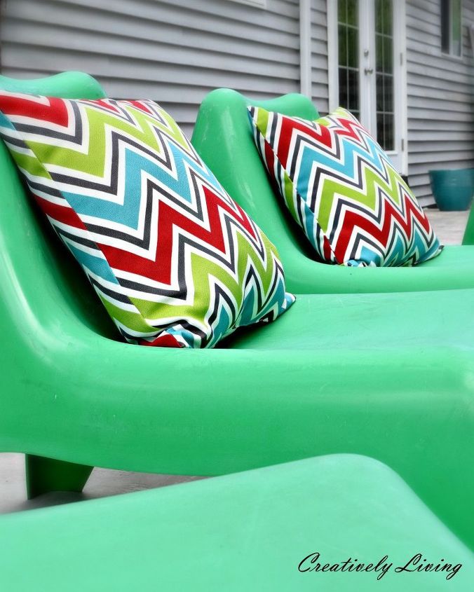 s 12 pool chair ideas we never would have thought of, Bring Back The Color Of Your Chairs