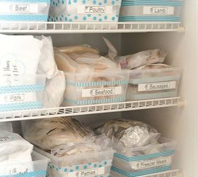 s 30 fun ways to keep your home organized, Change Plastic Bins Into Freezer Storage