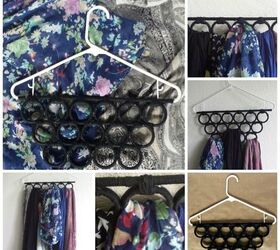 s 30 fun ways to keep your home organized, Use A Hanger For Your Scarves With Rings