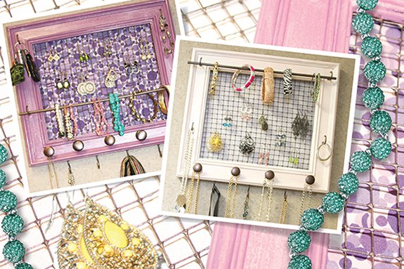 29 maneiras divertidas de manter sua casa organizada, Organizador de joias com moldura de madeira perfeita