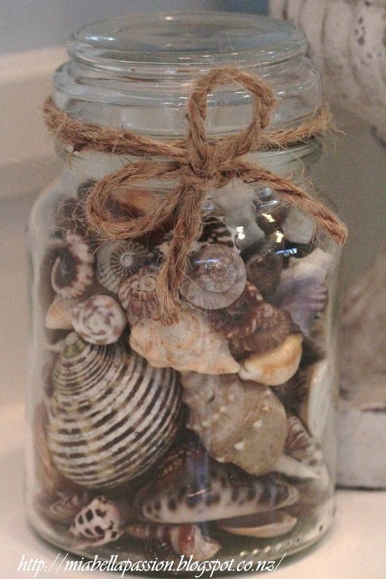 easy beach bathroom decor diy a shell jar or ball