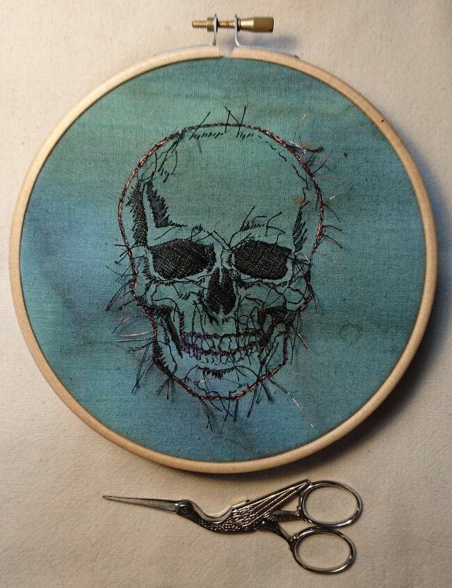 how to embroider a skull video