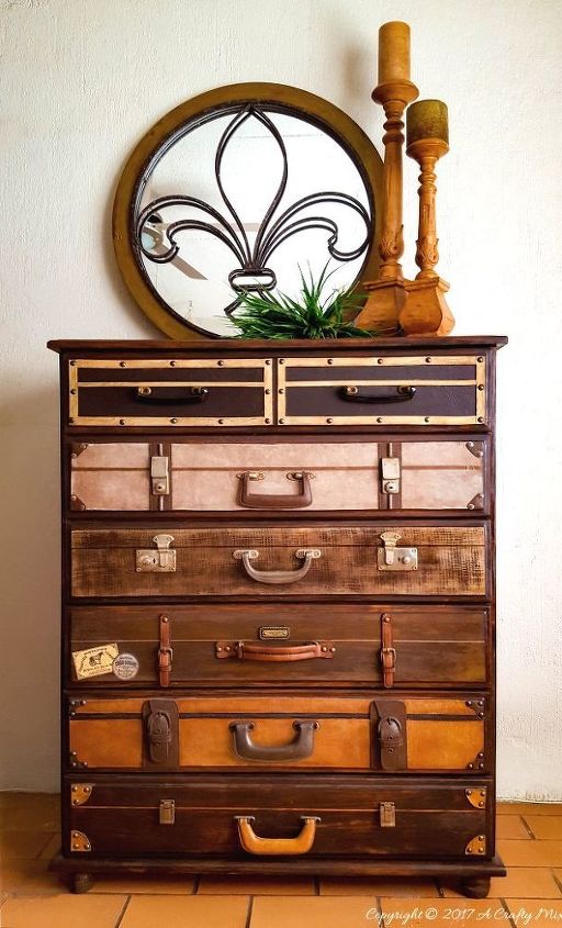 A Boring Dresser Gets an Epic Suitcase Makeover