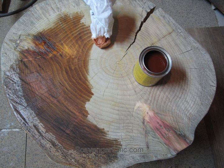from drab to fab diy wood slice end table