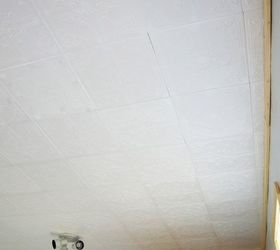 covering up a very ugly ceiling with styrofoam ceiling tiles