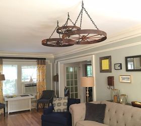 30 creative ceiling ideas that will transform any room, Add Spinning Wagon Wheels To Your Ceiling