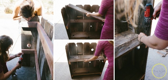 diy rustic fence board bookshelf