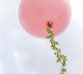 s 10 beautiful projects that use balloons, Add A Floral Garland On A Balloon