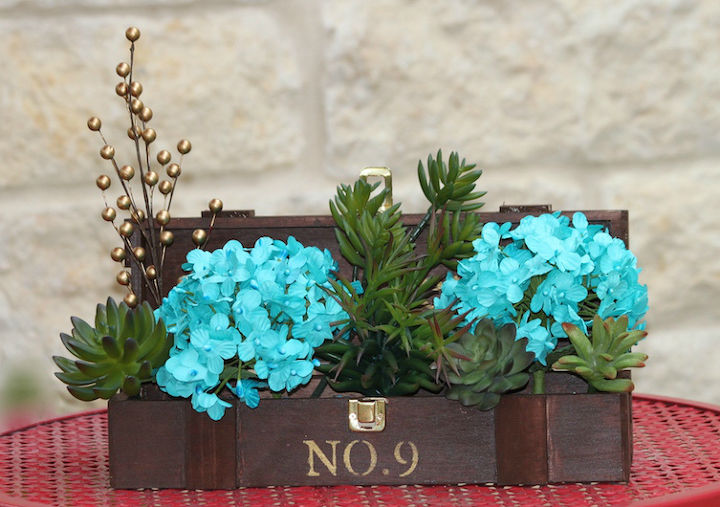 s 30 garden art ideas to fall in love with, Reuse Your Wine Box For Hydrangeas