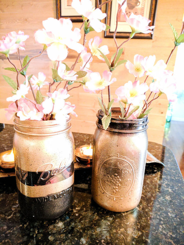 how to easily create chic black and gold mason jars