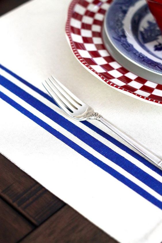 diy french ticking place mats