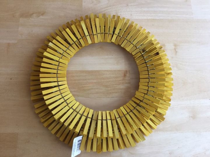 easy clothespin sunflower wreath