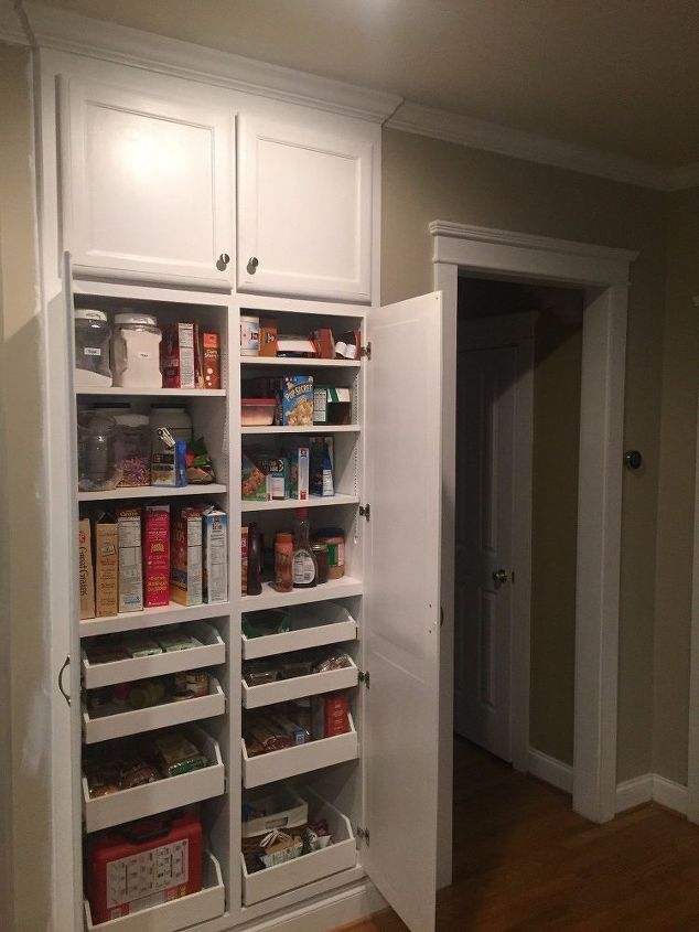 new custom pantry replaces our tiny shallow closet