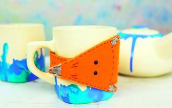 Ideas de decoración de cocina DIY - Juego de té y una funda para taza de café de zorro