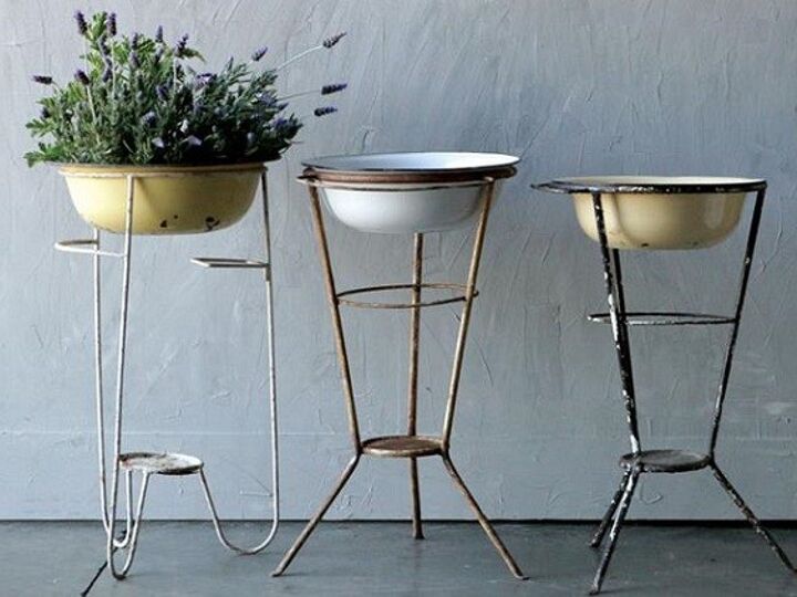 q any ideas of re purposing an old enamel bowl for the garden
