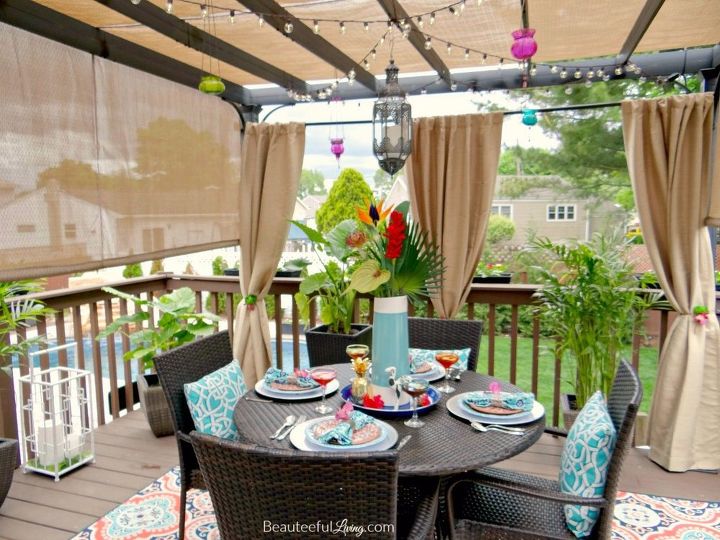 adding privacy and tropical feel to patio deck