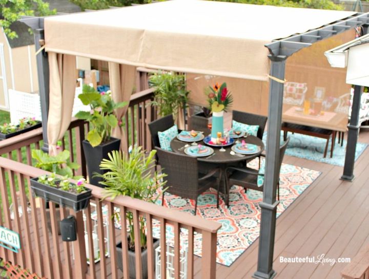 adding privacy and tropical feel to patio deck