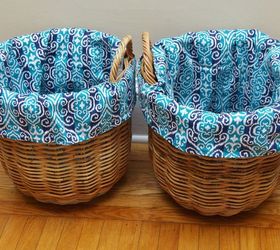 s here are 10 genius organizing ideas using dollar store bins baskets, Make A Liner For Your Basket With Fabric