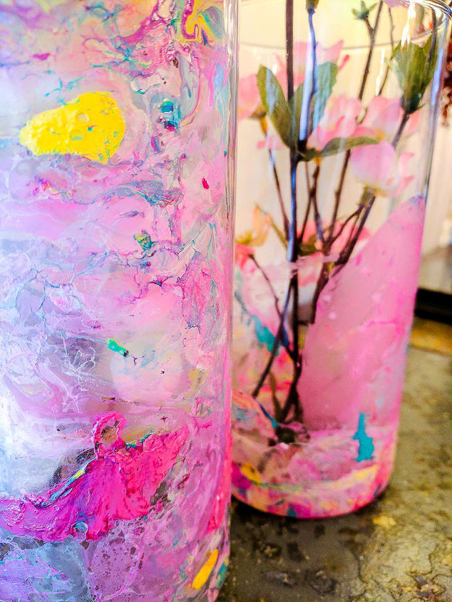how to create stunning marble dipped vases with nail polish