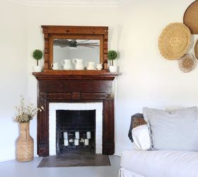 antique fireplace mantel before and after
