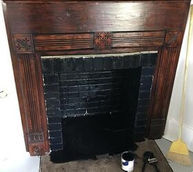 antique fireplace mantel before and after