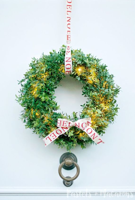 s 17 tricks to make a gorgeous wreath in half the time, Make A Faux Boxwood Door Decoration