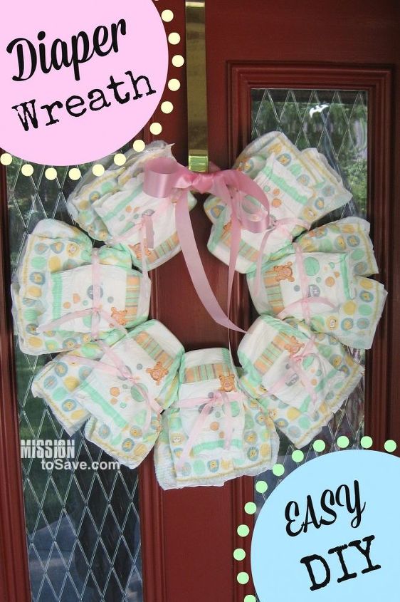 s 17 tricks to make a gorgeous wreath in half the time, Build A Wreath Of Diapers For A Shower