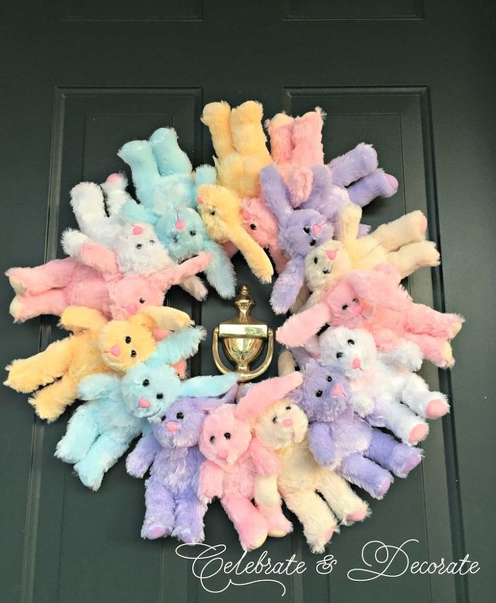 s 17 tricks to make a gorgeous wreath in half the time, Cut Up Stuffed Animals For A Door Hanger