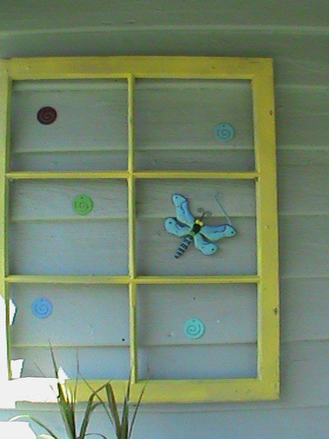 upcycle old window frame into suncatcher hanger