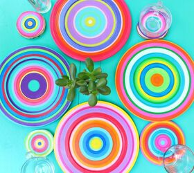 colorful summer dishes using an old turntable