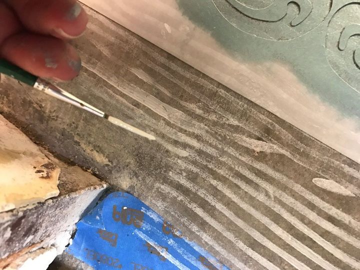 convirtiendo los suelos de hormign en una imitacin de madera con pintura