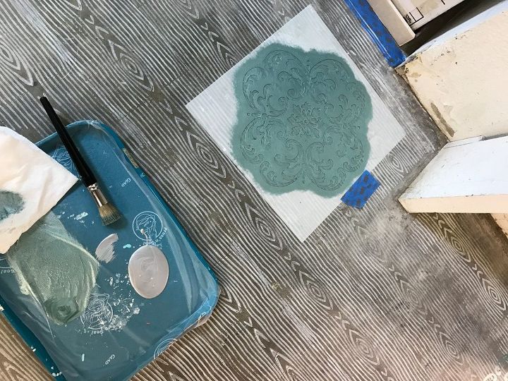 turning concrete floors into faux wood with paint