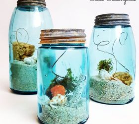 31 coastal decor ideas perfect for your home, Craft A Beach Memory Jar With Seaweed