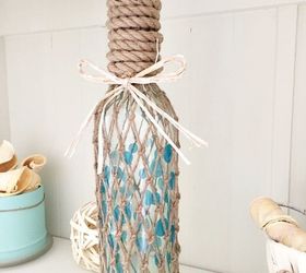 31 coastal decor ideas perfect for your home, Cover A Wine Bottle In Fishing Nets