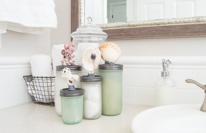 31 coastal decor ideas perfect for your home, Coat Mason Jars In Seaglass