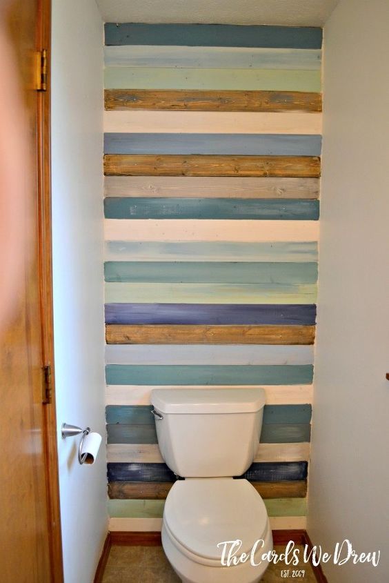 31 coastal decor ideas perfect for your home, Build A Coastal Colored Planked Wall