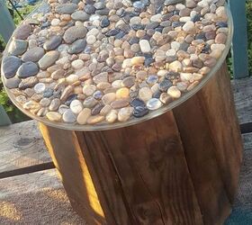 pebble topped five gallon bucket table