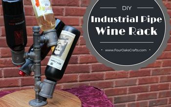 DIY Pipe and Wood Wine Rack
