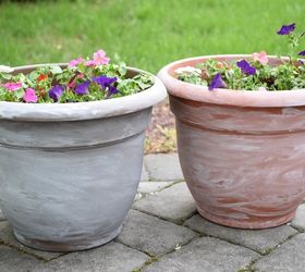 White Washed Pots for the Patio