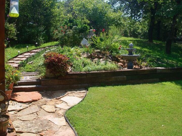 q what is the best way to use concrete and stepping stones for a garden