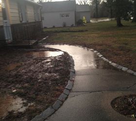 how can i fix a slanted walkway so it won t flood every time it rains