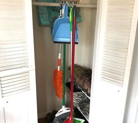 s 10 fun space saving hacks to keep you clutter free, Hang Your Cleaning Tools In A Closet