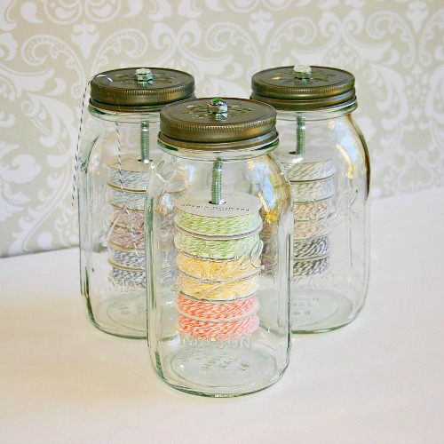 s 10 lovely ways to include mason jars to your home decor, Roll Up Your Craft Room Twine With A Jar